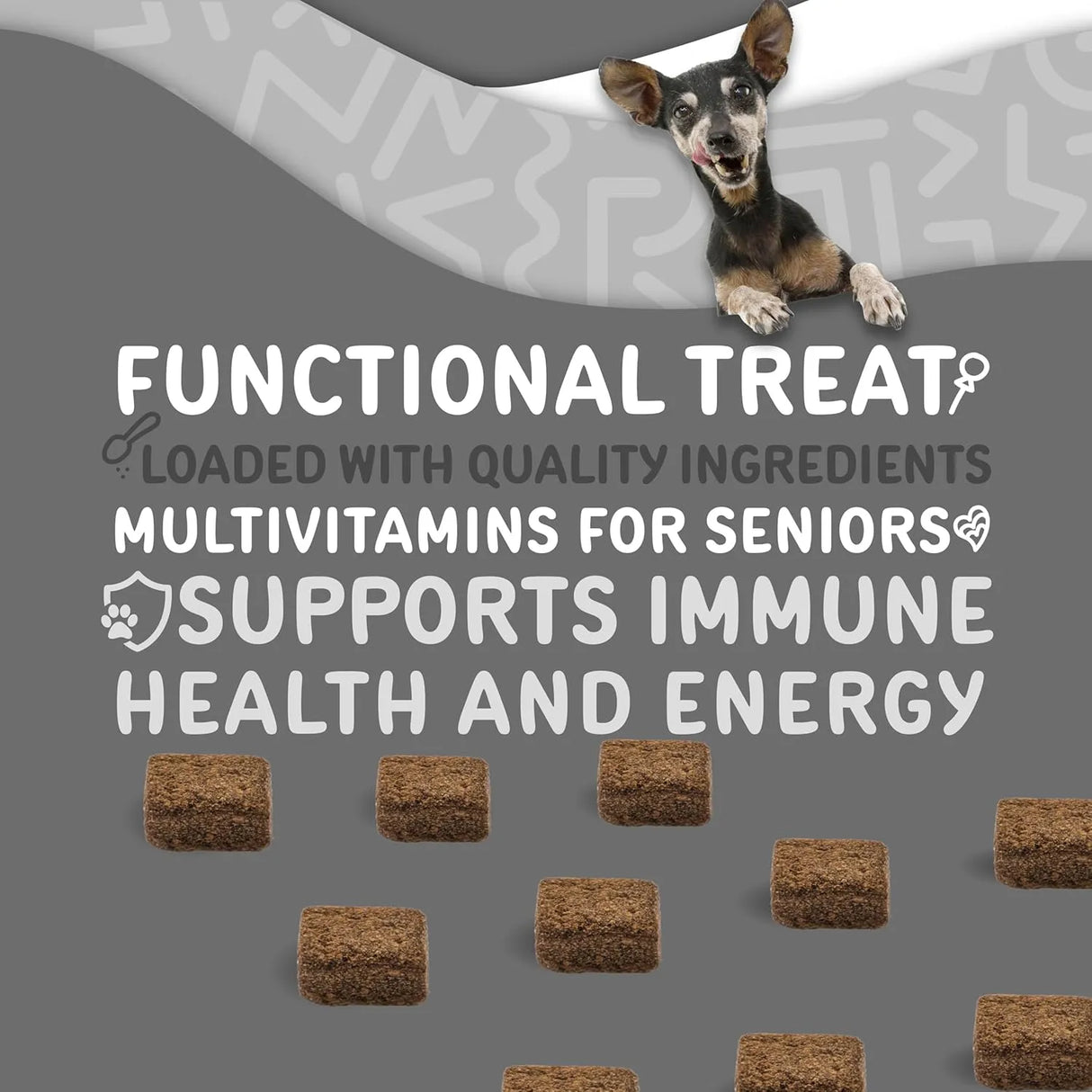WAGGEDY - waggedy Daily Essentials Senior Soft Chews with Glucosamine 60 Masticables - The Red Vitamin MX - Multivitamínicos Para Perros - {{ shop.shopifyCountryName }}