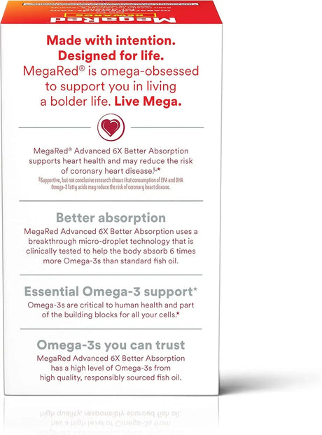 MEGARED - MegaRed Omega 3 Fish Oil 800Mg. 80 Capsulas Blandas - The Red Vitamin MX - Suplementos Alimenticios - {{ shop.shopifyCountryName }}