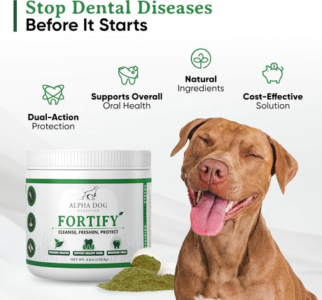 ALPHA DOG NUTRITION - Alpha Dog Nutrition Dog Teeth Cleaning Powder 130Gr. - The Red Vitamin MX - Cuidado Dental Para Perros - {{ shop.shopifyCountryName }}