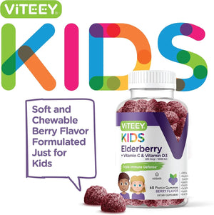 VITEEY - Viteey Sambucus Elderberry Gummies for Kids 60 Gomitas - The Red Vitamin MX - Suplementos Alimenticios - {{ shop.shopifyCountryName }}