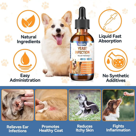 CARMELIE - Carmelie Natural Yeast Relief for Dogs 60Ml. - The Red Vitamin MX - Remedios Para La Picazón De Perros - {{ shop.shopifyCountryName }}