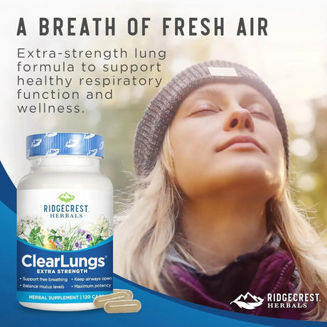 RIDGECREST HERBALS - RidgeCrest Herbals ClearLungs Extra Strength 120 Capsulas - The Red Vitamin MX - Suplementos Alimenticios - {{ shop.shopifyCountryName }}