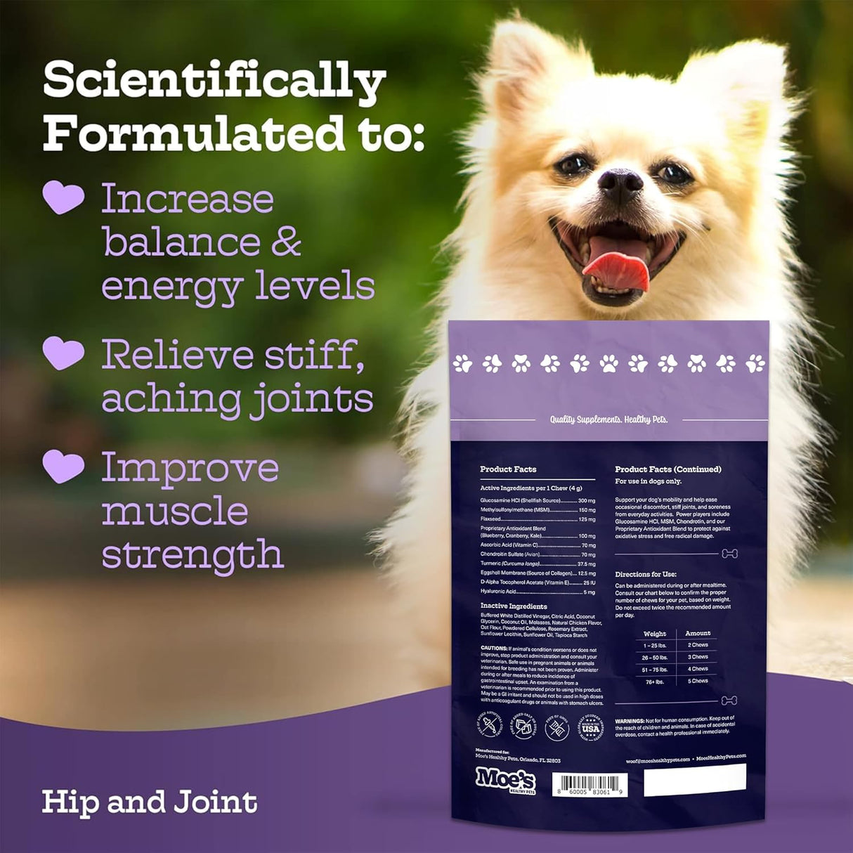 Moe’s Dog Joint Supplement 90 Masticables