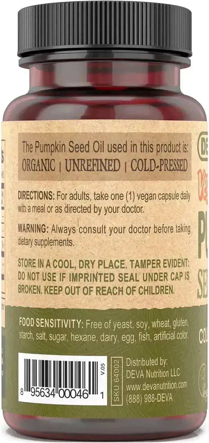 DEVA - DEVA Nutrition Vegan Pumpkin Seed Oil 500Mg. 90 Capsulas 2 Pack - The Red Vitamin MX - Suplementos Alimenticios - {{ shop.shopifyCountryName }}