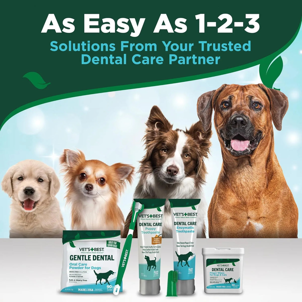 VET'S BEST - Vet's Best Dog Toothpaste & Toothbrush Kit for Puppies Peanut Butter Flavor - The Red Vitamin MX - Cuidado Dental Para Perros - {{ shop.shopifyCountryName }}