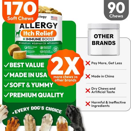 PETSOLOGY - Petsology Dog Allergy Relief Chews 170 Masticables - The Red Vitamin MX - Remedios Para La Picazón De Perros - {{ shop.shopifyCountryName }}
