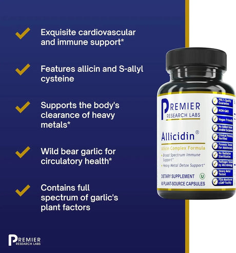 PREMIER RESEARCH LABS - Premier Research Labs Allicidin 60 Capsulas - The Red Vitamin MX - Suplementos Alimenticios - {{ shop.shopifyCountryName }}