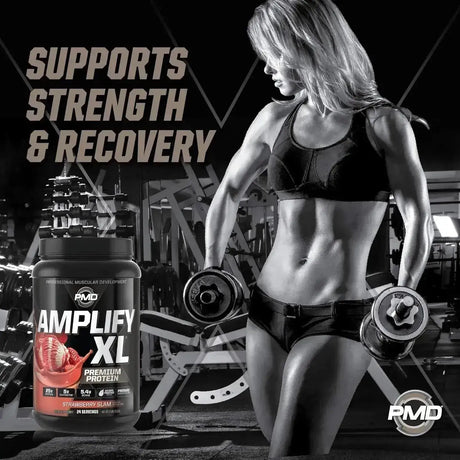 PMD SPORTS - PMD Sports Amplify XL Premium Whey Protein Strawberry Slam 24 Servicios 912Gr. - The Red Vitamin MX - Suplementos Alimenticios - {{ shop.shopifyCountryName }}