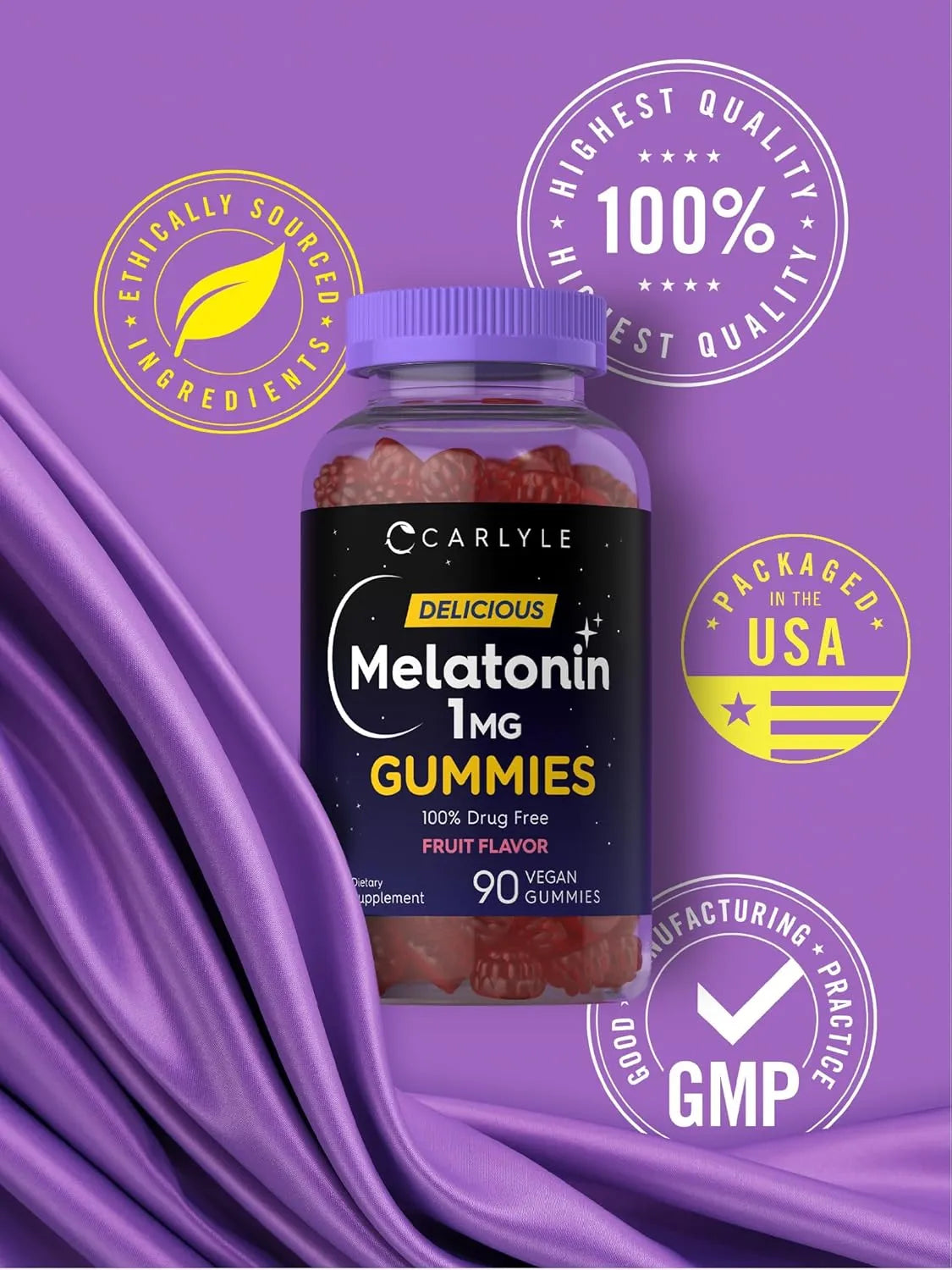 CARLYLE - Carlyle Melatonin Gummies 1Mg. 90 Gomitas - The Red Vitamin MX - Suplementos Alimenticios - {{ shop.shopifyCountryName }}