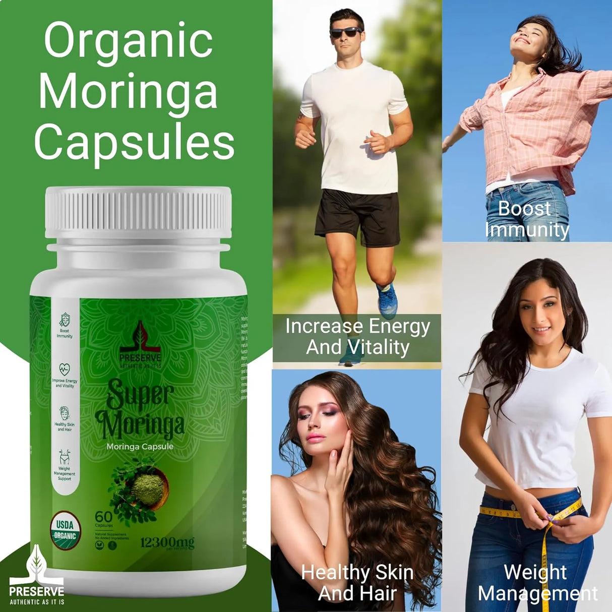 PRESERVE - PRESERVE Moringa Oleifera 12,300Mg. 60 Capsulas - The Red Vitamin MX - Suplementos Alimenticios - {{ shop.shopifyCountryName }}