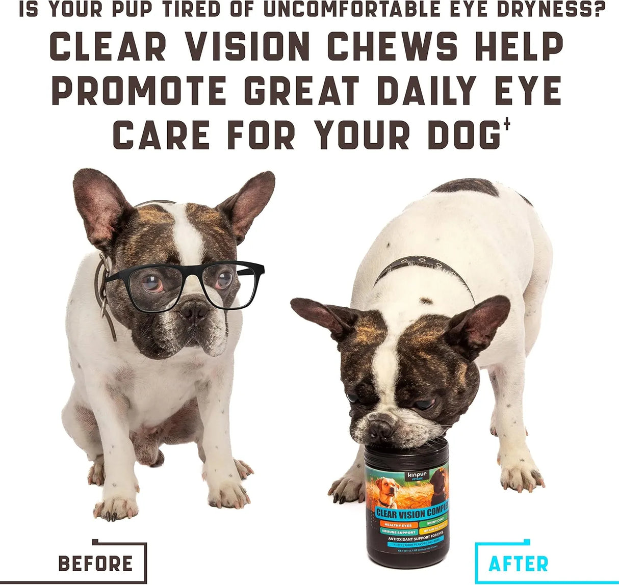KINPUR - Kinpur Pet Care Eye Vitamins for Dogs 180 Masticables - The Red Vitamin MX - Cuidado De Los Ojos De Los Perros - {{ shop.shopifyCountryName }}