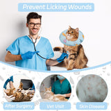 Seyezo Cat Cone Collar Soft Blue Fish Large