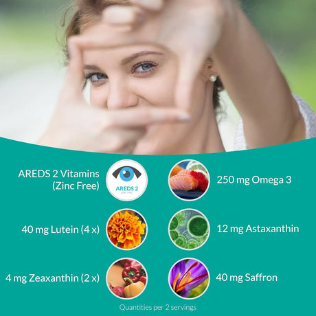 UPNOURISH - UpNourish AREDS 2+ Lutein, Zeaxanthin, Saffron, Astaxanthin & DHA 120 Capsulas Blandas - The Red Vitamin MX - Suplementos Alimenticios - {{ shop.shopifyCountryName }}