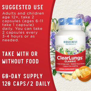 RIDGECREST HERBALS - RidgeCrest Herbals ClearLungs Classic 120 Capsulas - The Red Vitamin MX - Suplementos Alimenticios - {{ shop.shopifyCountryName }}