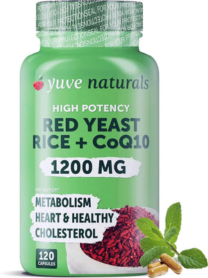 YUVE NATURALS - Yuve Naturals Red Yeast Rice 1200Mg. with CoQ10 120 Capsulas - The Red Vitamin MX - Suplementos Alimenticios - {{ shop.shopifyCountryName }}