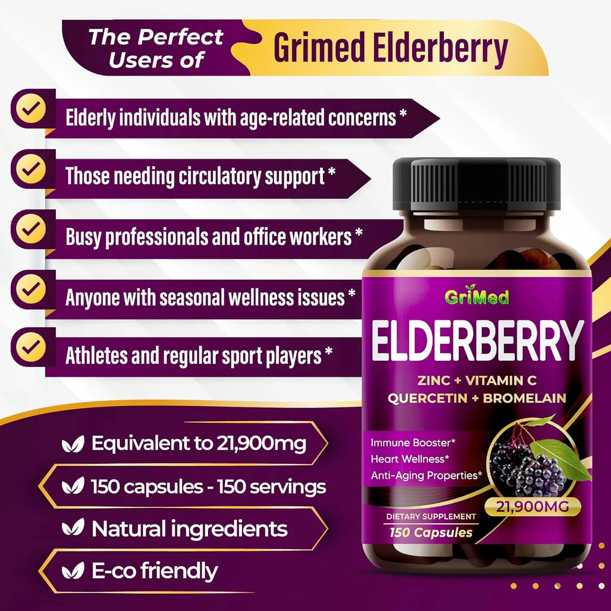 GRIMED - GriMed Elderberry 21,900Mg. 150 Capsulas - The Red Vitamin MX - Suplementos Alimenticios - {{ shop.shopifyCountryName }}