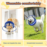 Uaidie Dog Cone Collar with Enhanced Anti-Licking BLUE LARGE