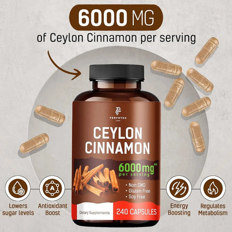PERFOTEK - Perfotek Ceylon Cinnamon 6000Mg. 240 Capsulas - The Red Vitamin MX - Suplementos Alimenticios - {{ shop.shopifyCountryName }}