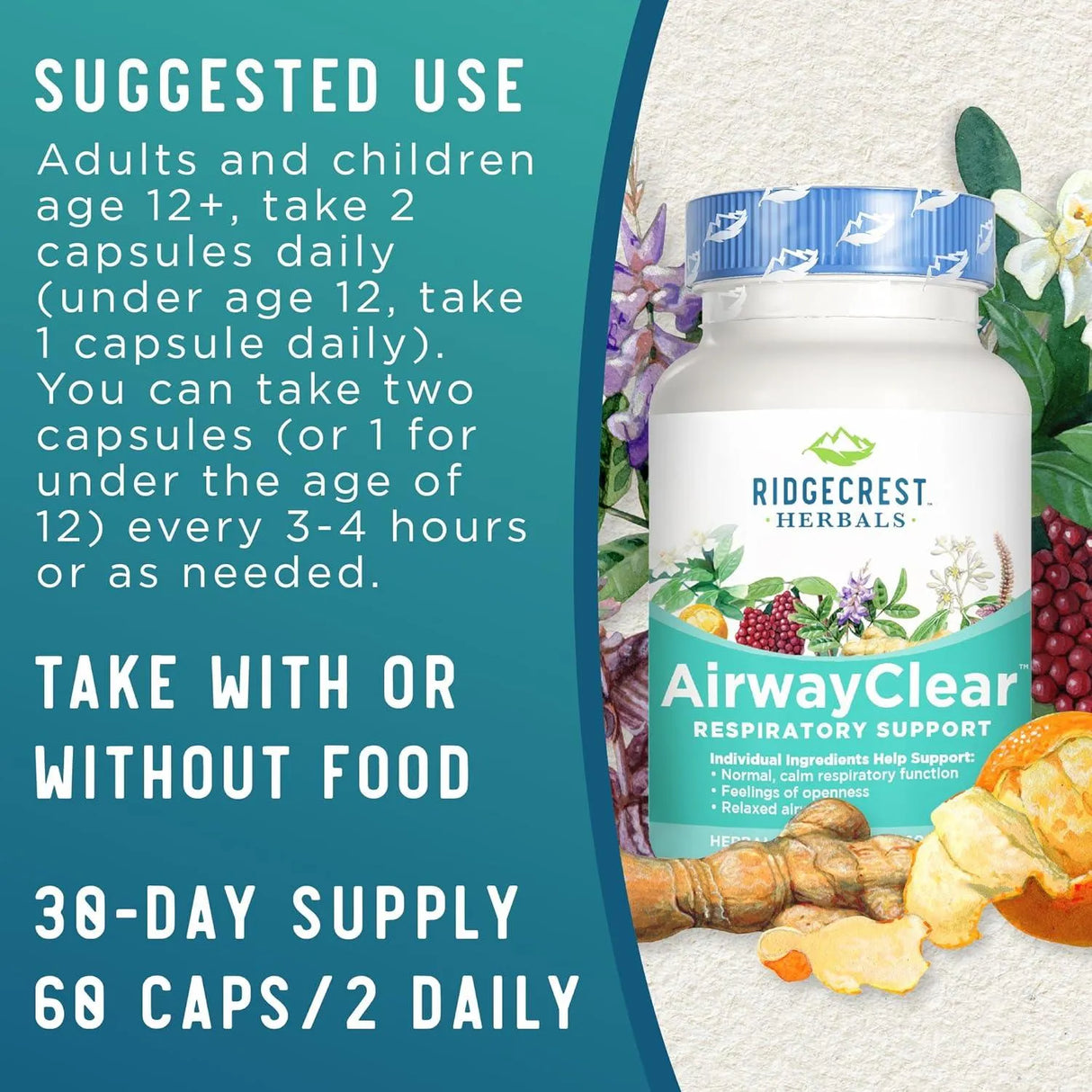 RIDGECREST HERBALS - Ridgecrest Herbals AirwayClear 60 Capsulas - The Red Vitamin MX - Suplementos Alimenticios - {{ shop.shopifyCountryName }}