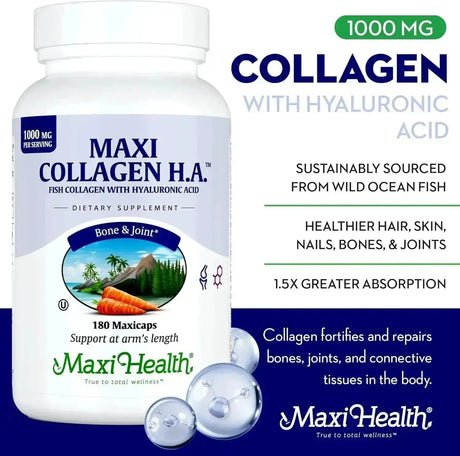 MAXI HEALTH - Maxi Health Collagen with Hyaluronic Acid 1000Mg. 180 Capsulas - The Red Vitamin MX - Suplementos Alimenticios - {{ shop.shopifyCountryName }}