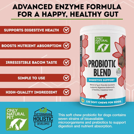 ONLY NATURAL PET - Only Natural Pet Probiotic Dog and Cat 120 Masticables - The Red Vitamin MX - Probióticos Para Perros - {{ shop.shopifyCountryName }}