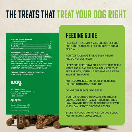 WAG - Wag Dental Dog Treats to Help Clean Teeth & Freshen Breath Small Unflavored 60 Piezas - The Red Vitamin MX - Cuidado Dental Para Perros - {{ shop.shopifyCountryName }}
