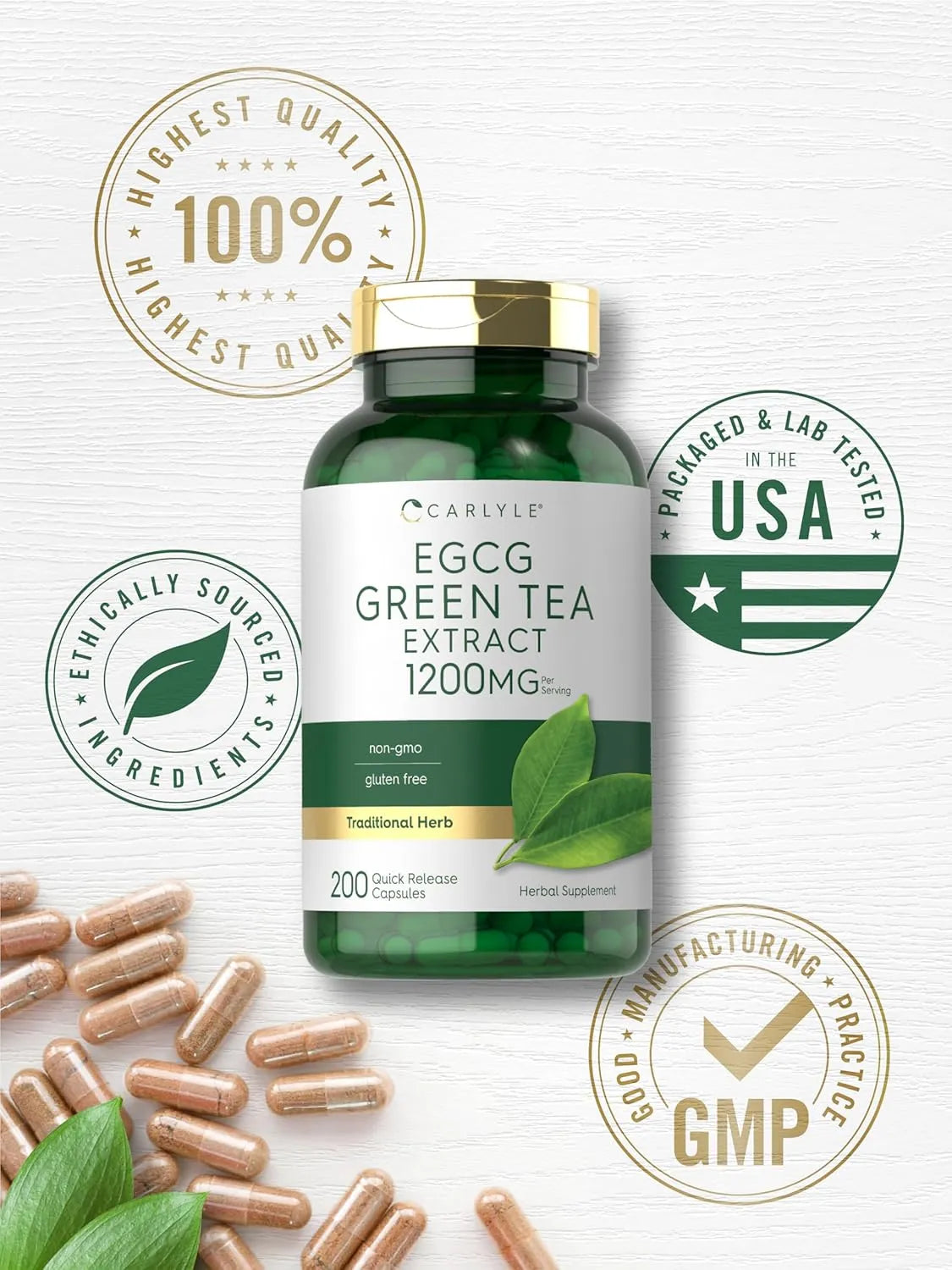 CARLYLE - Carlyle EGCG Green Tea Extract 1200Mg. 200 Capsulas - The Red Vitamin MX - Suplementos Alimenticios - {{ shop.shopifyCountryName }}