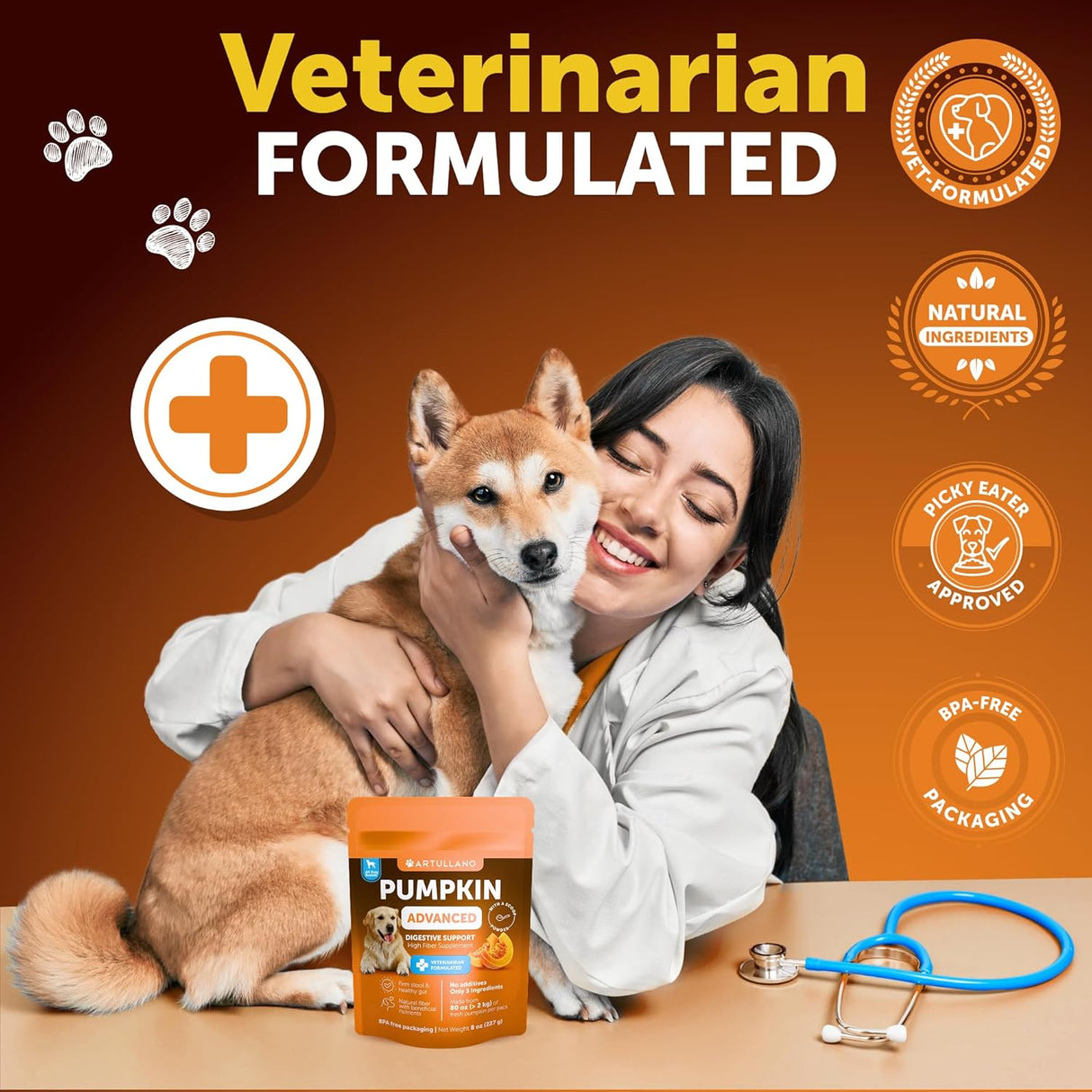 Artullano Pumpkin Powder for Dogs Digestive Support 227Gr.