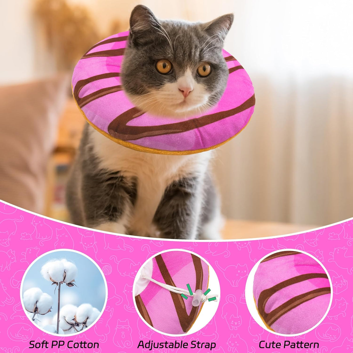 Seyezo Cat Cone Collar Soft Pink Small