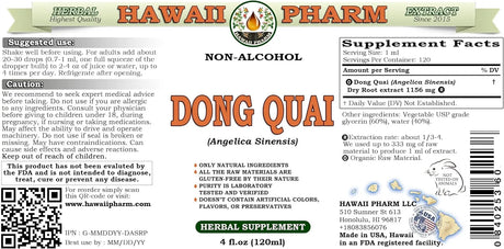 HAWAIIPHARM - Hawaii Pharm Dong Quai Alcohol-Free Liquid Extract 4 Fl.Oz. - The Red Vitamin MX - Suplementos Alimenticios - {{ shop.shopifyCountryName }}