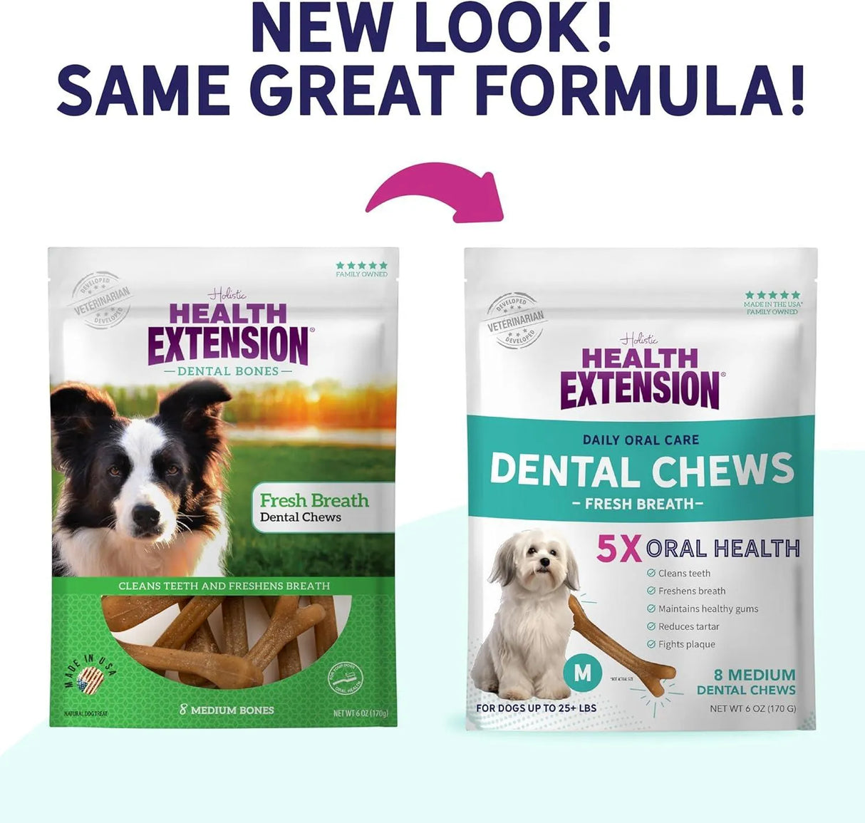 HEALTH EXTENSION - Health Extension Dog Chew Bone Treats Medium 8 Piezas - The Red Vitamin MX - Cuidado Dental Para Perros - {{ shop.shopifyCountryName }}