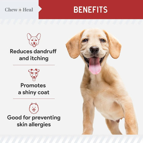 CHEW + HEAL - Chew + Heal Labs Omega Treats for Skin and Coat Bacon Flavor 180 Masticables 2 Pack - The Red Vitamin MX - Aceite De Pescado Para Perros - {{ shop.shopifyCountryName }}