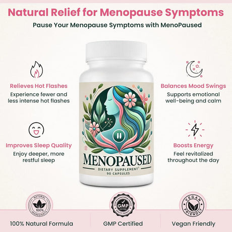 MENOPAUSED - Menopaused Complete Multi-Symptom Menopause Supplement 90 Capsulas - The Red Vitamin MX - Suplementos Alimenticios - {{ shop.shopifyCountryName }}
