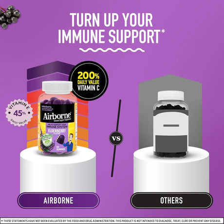 AIRBORNE - Airborne Elderberry + Zinc & Vitamin C Gummies 50 Gomitas - The Red Vitamin MX - Suplementos Alimenticios - {{ shop.shopifyCountryName }}