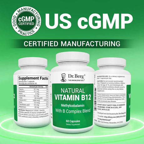 DR. BERG - Dr. Berg Natural Vitamin B12 60 Capsulas - The Red Vitamin MX - Suplementos Alimenticios - {{ shop.shopifyCountryName }}