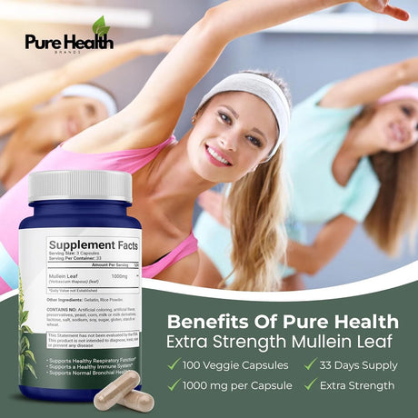 PURE HEALTH - Pure Health Lung Detox Mullein Leaf 100 Capsulas - The Red Vitamin MX - Suplementos Alimenticios - {{ shop.shopifyCountryName }}