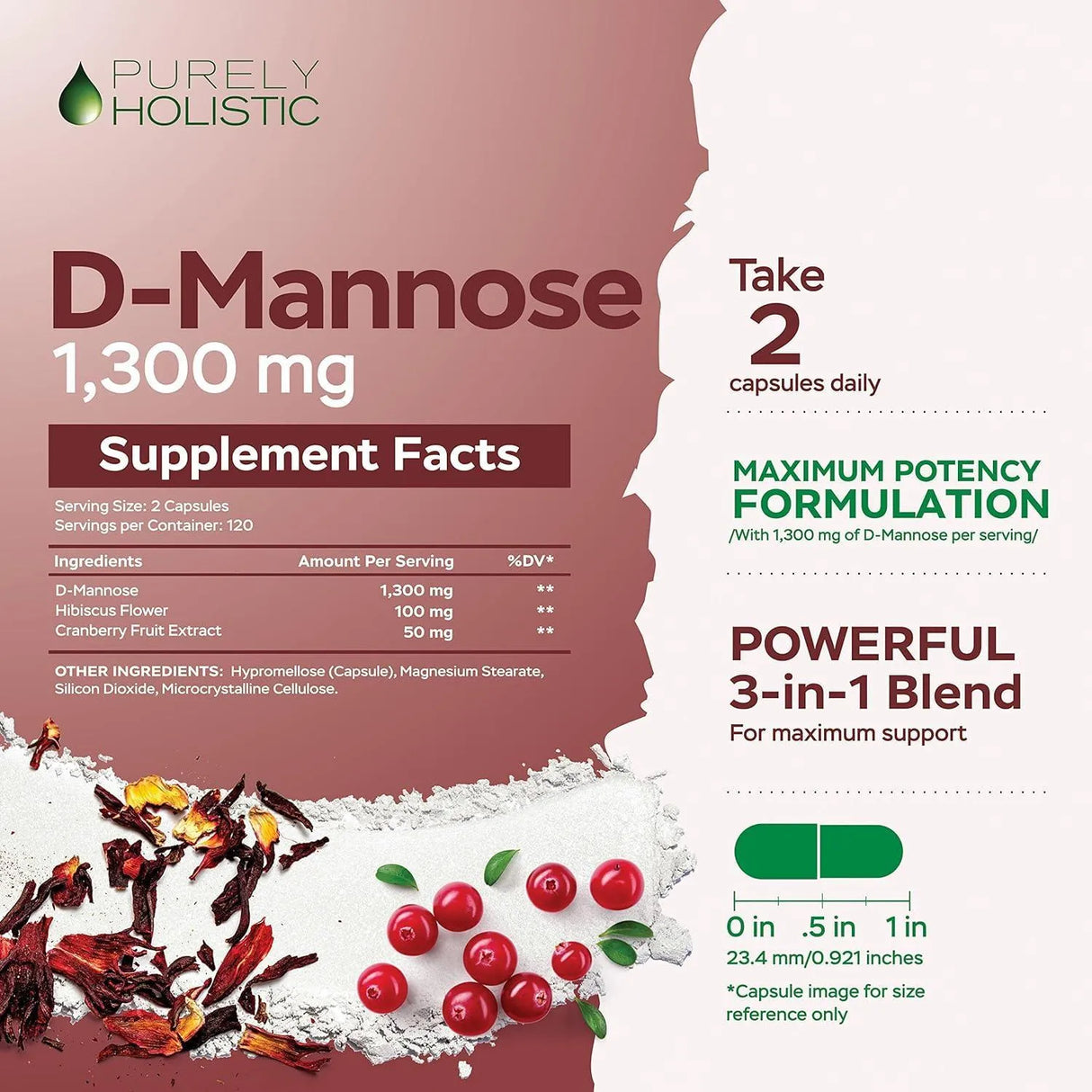 PURELY HOLISTIC - Purely Holistic D Mannose 1,300Mg. 240 Capsulas - The Red Vitamin MX - Suplementos Alimenticios - {{ shop.shopifyCountryName }}