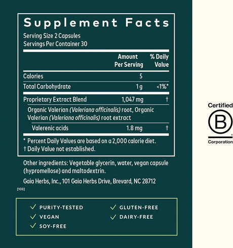 GAIA HERBS - Gaia Herbs Valerian Root 60 Capsulas - The Red Vitamin MX - Suplementos Alimenticios - {{ shop.shopifyCountryName }}