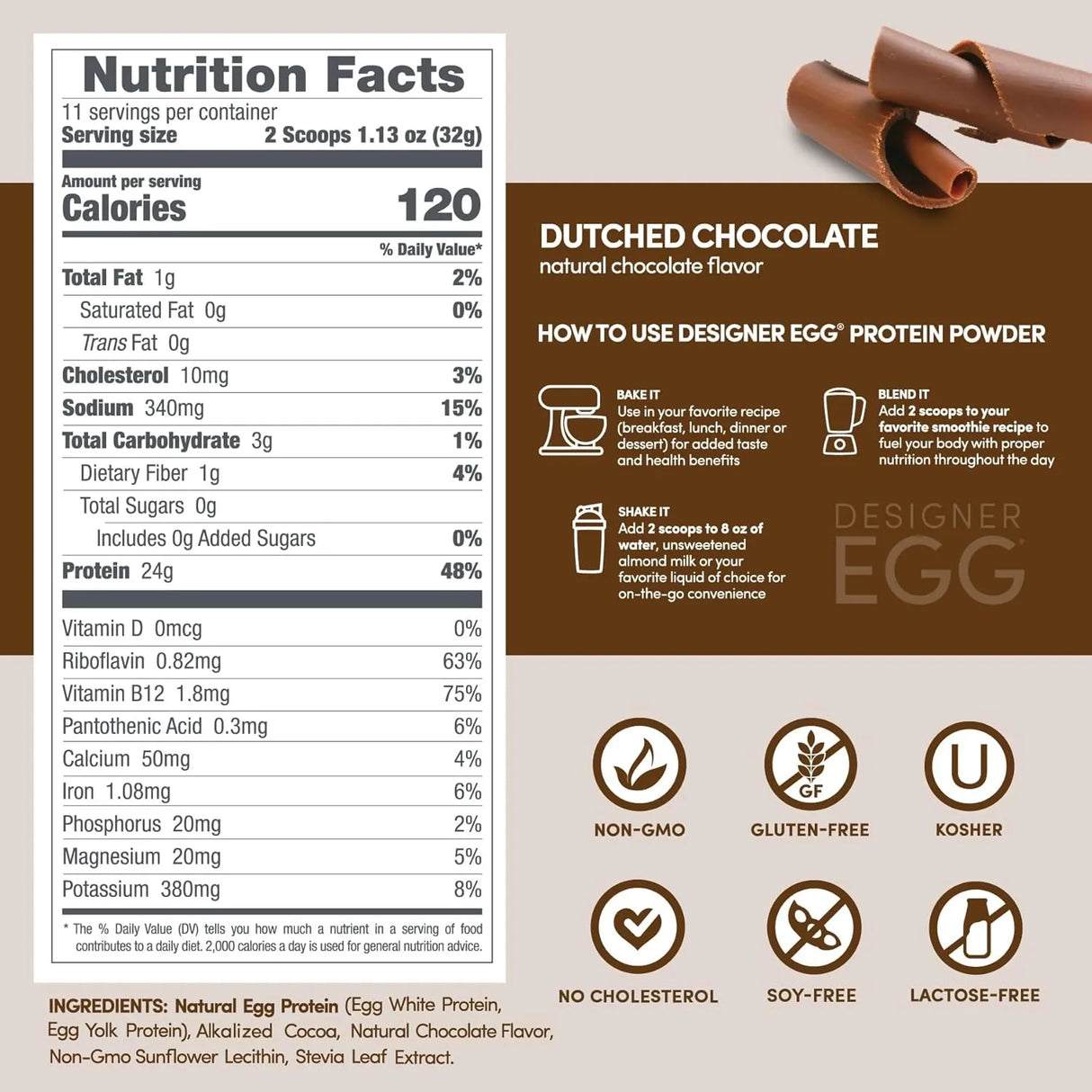 DESIGNER WELLNESS - Designer Wellness Designer Egg Natural Egg Yolk & Egg White Protein Powder Dutch Chocolate 352Gr. - The Red Vitamin MX - Suplementos Alimenticios - {{ shop.shopifyCountryName }}