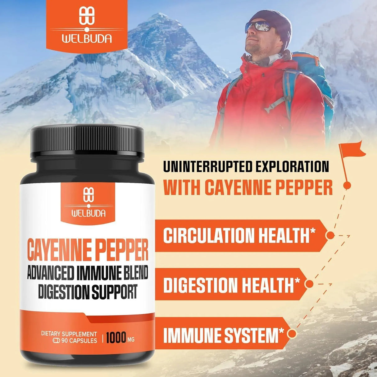 WELBUDA - WELBUDA Cayenne Pepper 1000Mg. 90 Capsulas - The Red Vitamin MX - Suplementos Alimenticios - {{ shop.shopifyCountryName }}