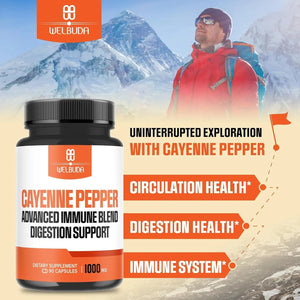 WELBUDA - WELBUDA Cayenne Pepper 1000Mg. 90 Capsulas - The Red Vitamin MX - Suplementos Alimenticios - {{ shop.shopifyCountryName }}