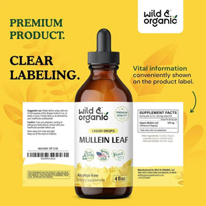 WILD & ORGANIC - Wild & Organic Mullein Drops for Lungs 4 Fl.Oz. - The Red Vitamin MX - Suplementos Alimenticios - {{ shop.shopifyCountryName }}