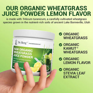 DR. BERG - Dr. Berg Raw Wheatgrass Powder 60 Servicios Lemon Flavor 164Gr. - The Red Vitamin MX - Suplementos Alimenticios - {{ shop.shopifyCountryName }}