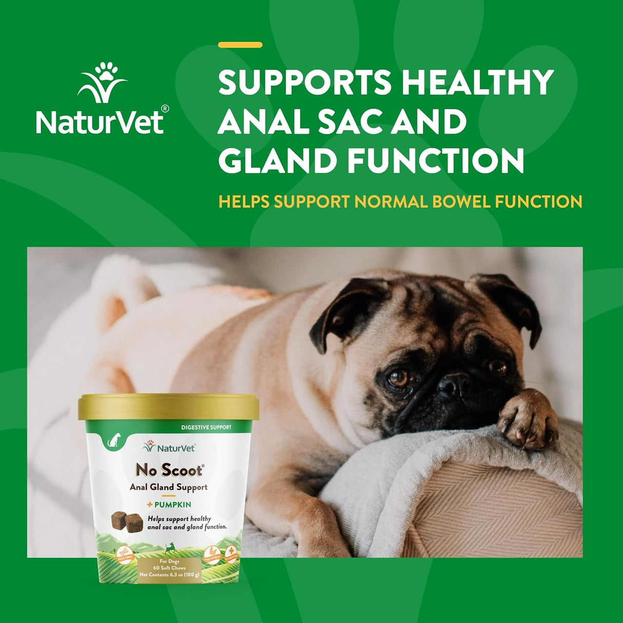 NaturVet No Scoot for Dogs 60 Masticables