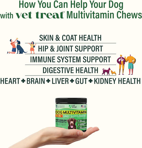 VET TREAT - Vet Treat Dog Multivitamin Chewable with Glucosamine & Salmon Oil 120 Masticables - The Red Vitamin MX - Multivitamínicos Para Perros - {{ shop.shopifyCountryName }}