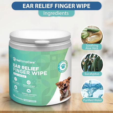 VET PRIME CARE - VET PRIME CARE Pet Finger Wipes for Dogs Ear Relief 55 Toallitas - The Red Vitamin MX - Cuidado Del Oído De Perros - {{ shop.shopifyCountryName }}