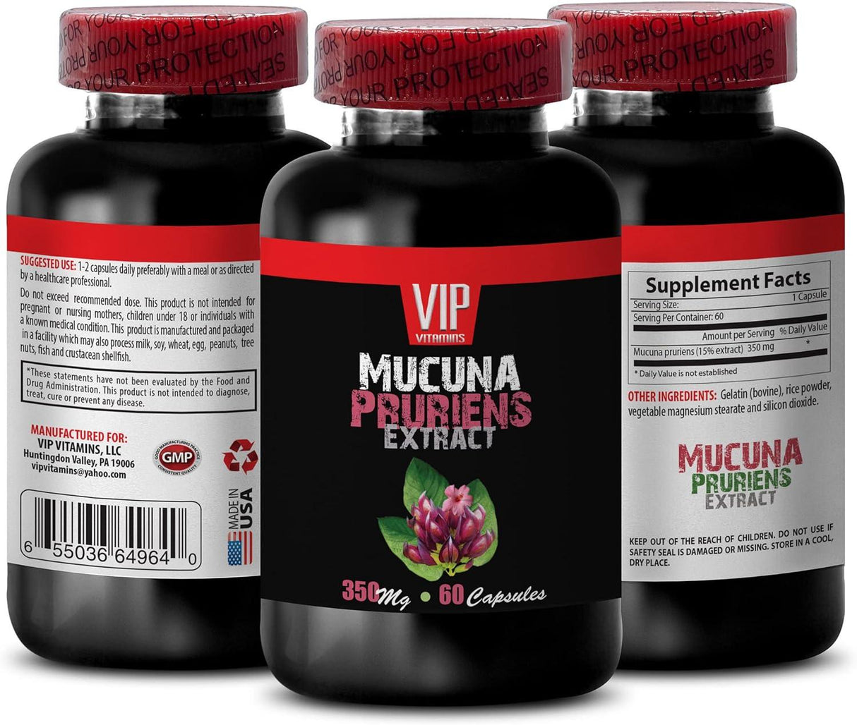 VIP VITAMINS - VIP VITAMINS Mucuna Puriens 350Mg. 60 Capsulas 2 Pack - The Red Vitamin MX - Suplementos Alimenticios - {{ shop.shopifyCountryName }}