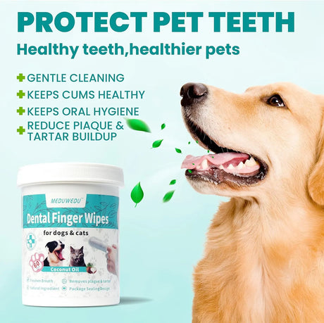 MEDUWEDU - MEDUWEDU Dental Care Finger Wipes Coconut Scent 60 Toallitas 2 Pack - The Red Vitamin MX - Cuidado Dental Para Perros - {{ shop.shopifyCountryName }}