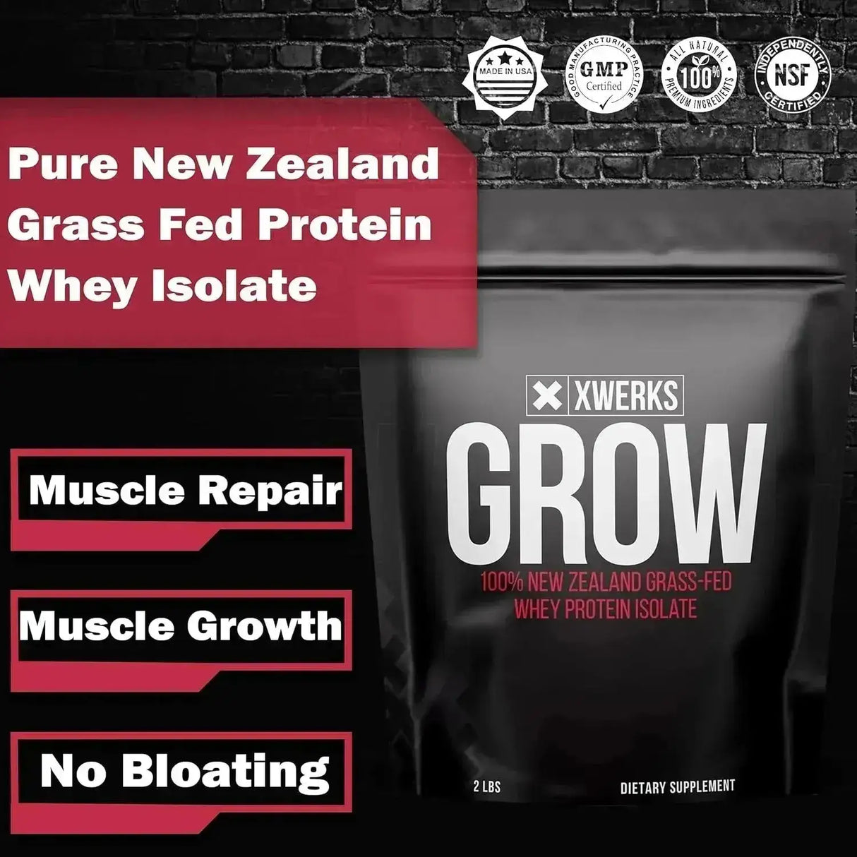 XWERKS - Xwerks Grow 100% New Zealand Grass-Fed Whey Protein Strawberry 28.8 Oz. - The Red Vitamin MX - Suplementos Alimenticios - {{ shop.shopifyCountryName }}