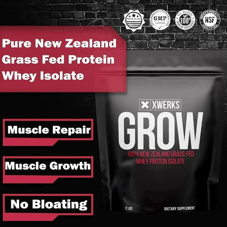 XWERKS - Xwerks Grow 100% New Zealand Grass-Fed Whey Protein Strawberry 28.8 Oz. - The Red Vitamin MX - Suplementos Alimenticios - {{ shop.shopifyCountryName }}